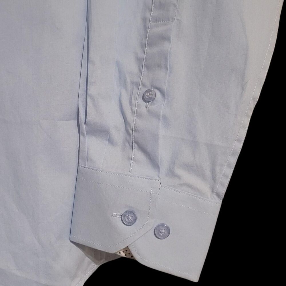 NWT Alex Vando Men's Light Blue Button Front Dress Shirt, Medium - Picture 2 of 5